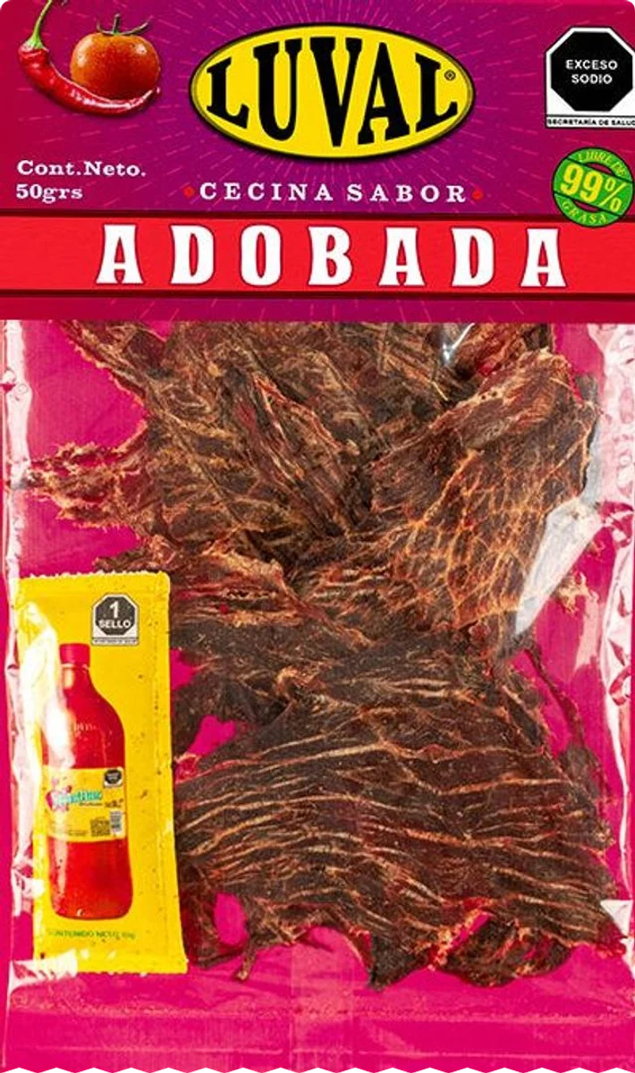 Empaque de cecina sabor Adobada, 50 g