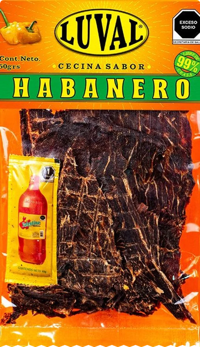 Empaque de cecina sabor Habanero, 50 g